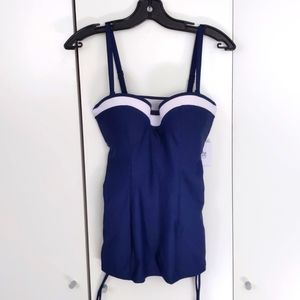 Panache Anya Cruise Tankini Top. Bra size. Navy/White. Multiple sizes.